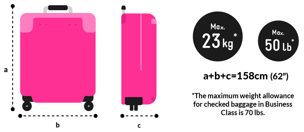 What is the maximum weight and size for checked baggage Help